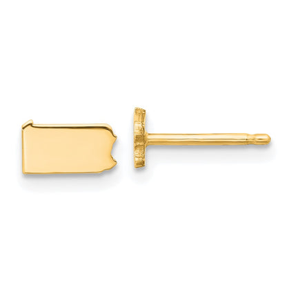 14K Yellow Gold 14Ky Pennsylvania State Earrings
