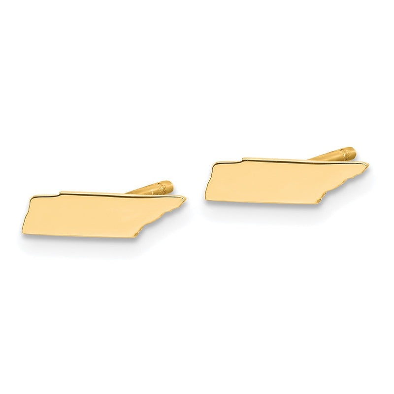14K Yellow Gold 14Ky Tennessee State Earrings