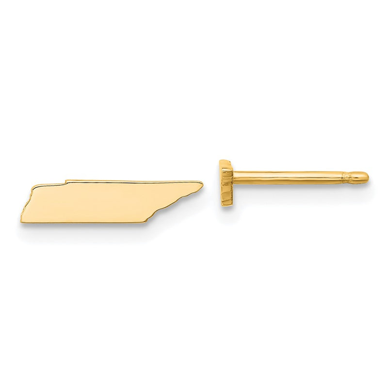 14K Yellow Gold 14Ky Tennessee State Earrings