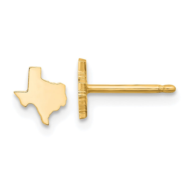 Gold Plated Sterling Silver/Gold Texas State Earrings