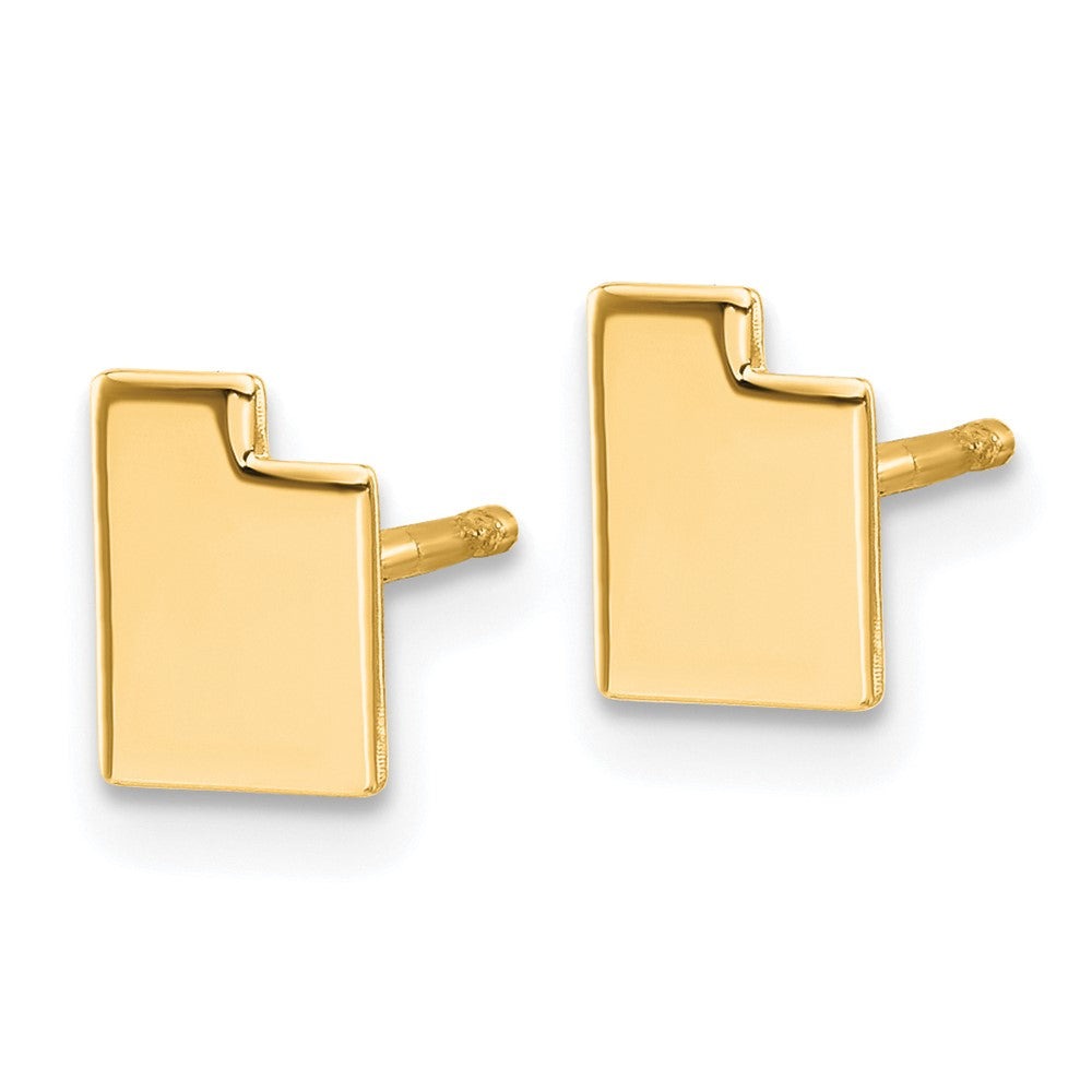 14K Yellow Gold 14Ky Utah State Earrings