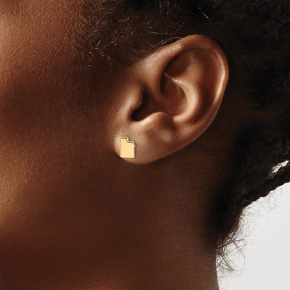 14K Yellow Gold 14Ky Utah State Earrings