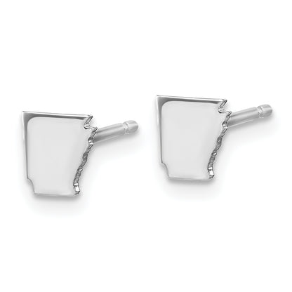 Sterling Silver Silver/Rhodium Plated Arkansas State Earrings