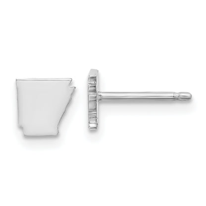 Sterling Silver Silver/Rhodium Plated Arkansas State Earrings