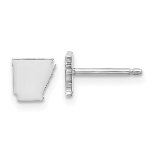 Sterling Silver Silver/Rhodium Plated Arkansas State Earrings