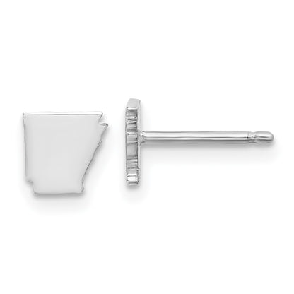 Sterling Silver Silver/Rhodium Plated Arkansas State Earrings