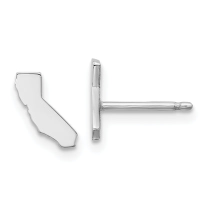 14K White Gold 14Kw California State Earrings