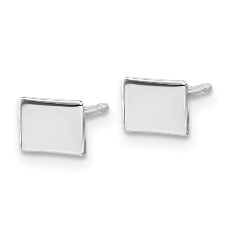Sterling Silver Silver/Rhodium Plated Colorado State Earrings