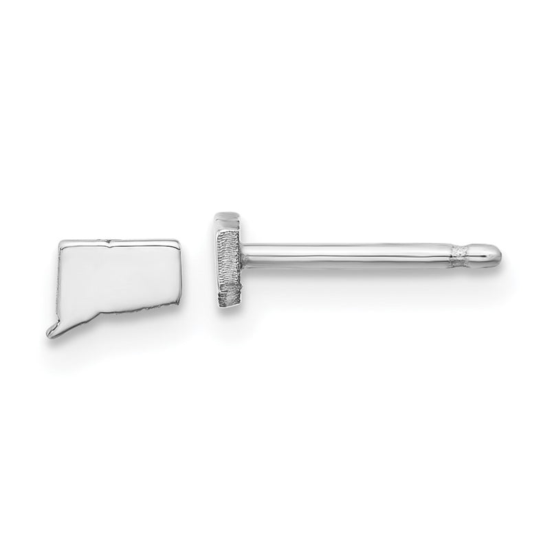 14K White Gold 14Kw Connecticut State Earrings