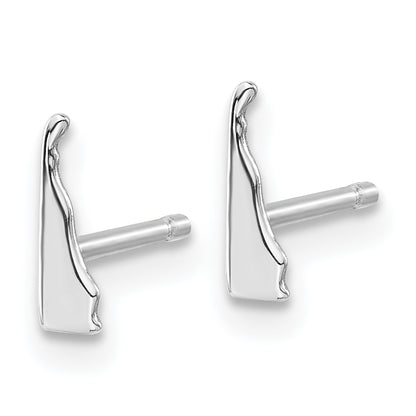 Sterling Silver Silver/Rhodium Plated Delaware State Earrings