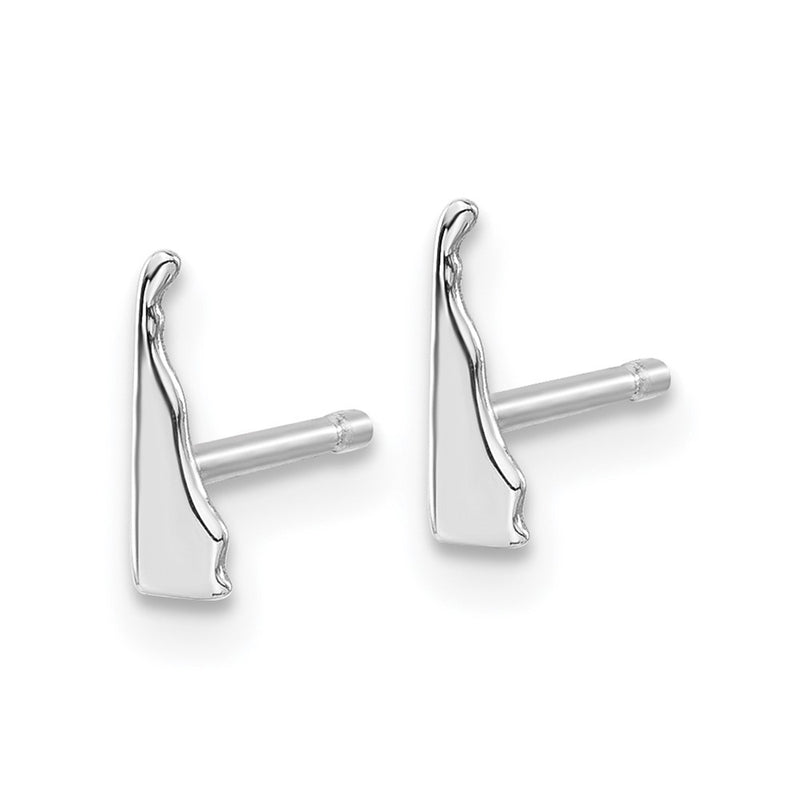 14K White Gold 14Kw Delaware State Earrings
