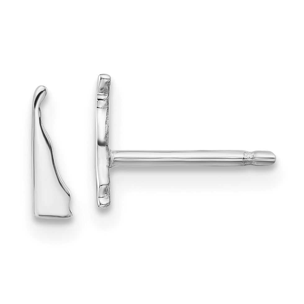 Sterling Silver Silver/Rhodium Plated Delaware State Earrings