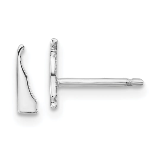Sterling Silver Silver/Rhodium Plated Delaware State Earrings