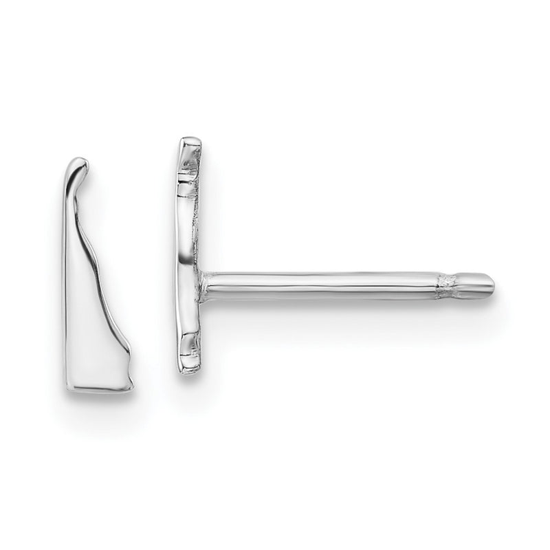 Sterling Silver Silver/Rhodium Plated Delaware State Earrings