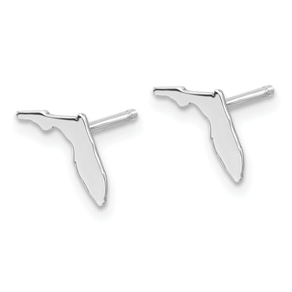 Sterling Silver Silver/Rhodium Plated Florida State Earrings