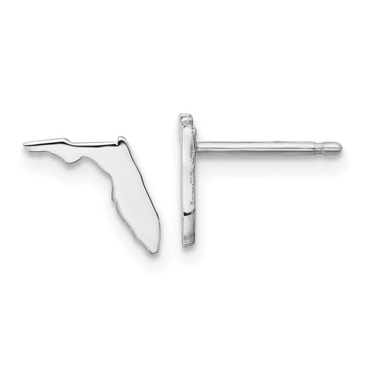 Sterling Silver Silver/Rhodium Plated Florida State Earrings