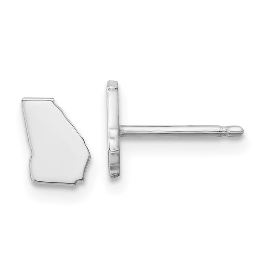 Sterling Silver Silver/Rhodium Plated Georgia State Earrings