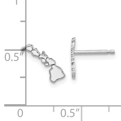 Sterling Silver Silver/Rhodium Plated Hawaii State Earrings