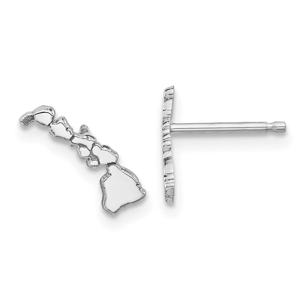 14K White Gold 14Kw Hawaii State Earrings
