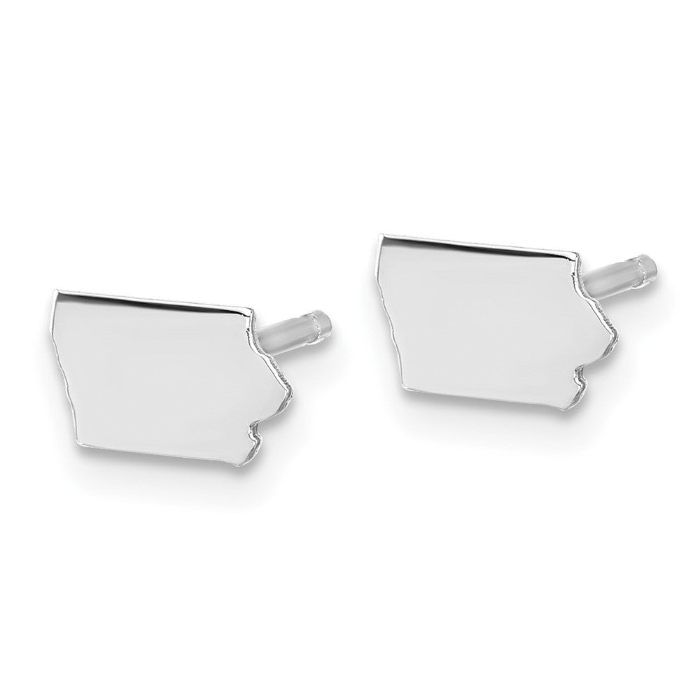 Sterling Silver Silver/Rhodium Plated Iowa State Earrings