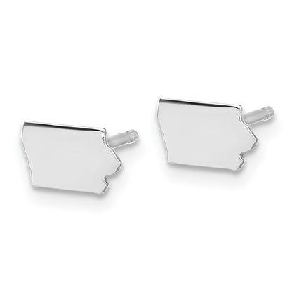 Sterling Silver Silver/Rhodium Plated Iowa State Earrings