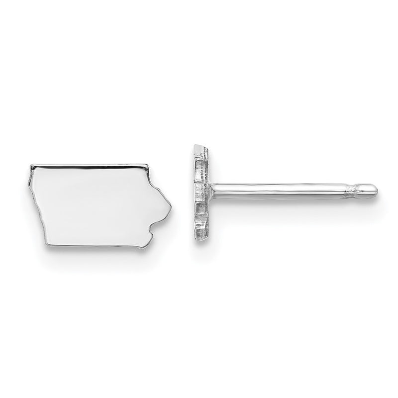 14K White Gold 14Kw Iowa State Earrings