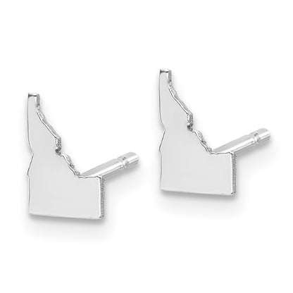 Sterling Silver Silver/Rhodium Plated Idaho State Earrings