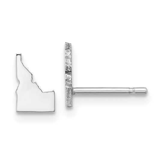 Sterling Silver Silver/Rhodium Plated Idaho State Earrings