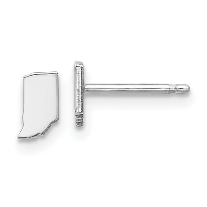 Sterling Silver Silver/Rhodium Plated Indiana State Earrings