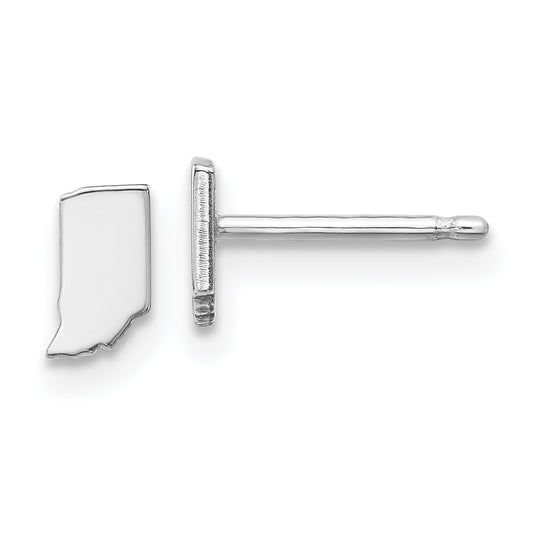 Sterling Silver Silver/Rhodium Plated Indiana State Earrings