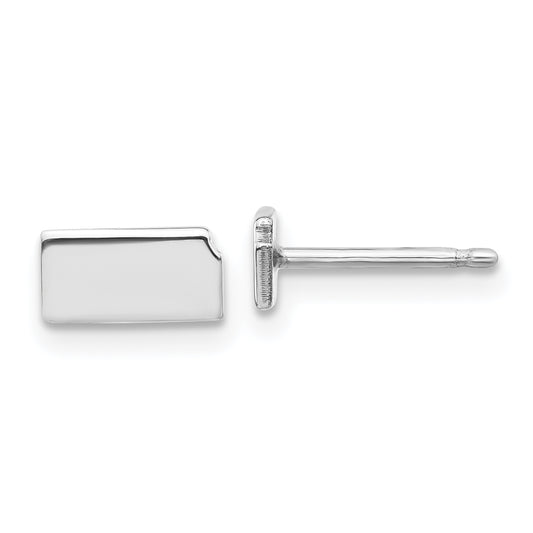 Sterling Silver Silver/Rhodium Plated Kansas State Earrings