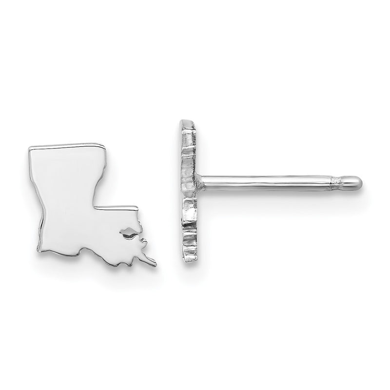 14K White Gold 14Kw Louisiana State Earrings