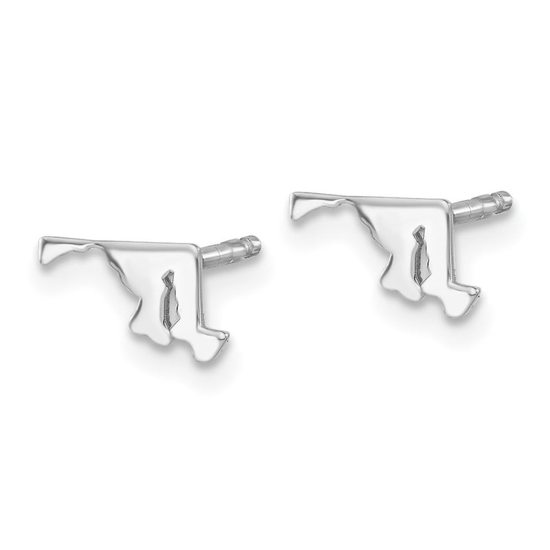 14K White Gold 14Kw Maryland State Earrings