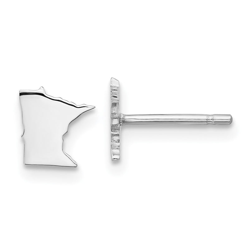 14K White Gold 14Kw Minnesota State Earrings