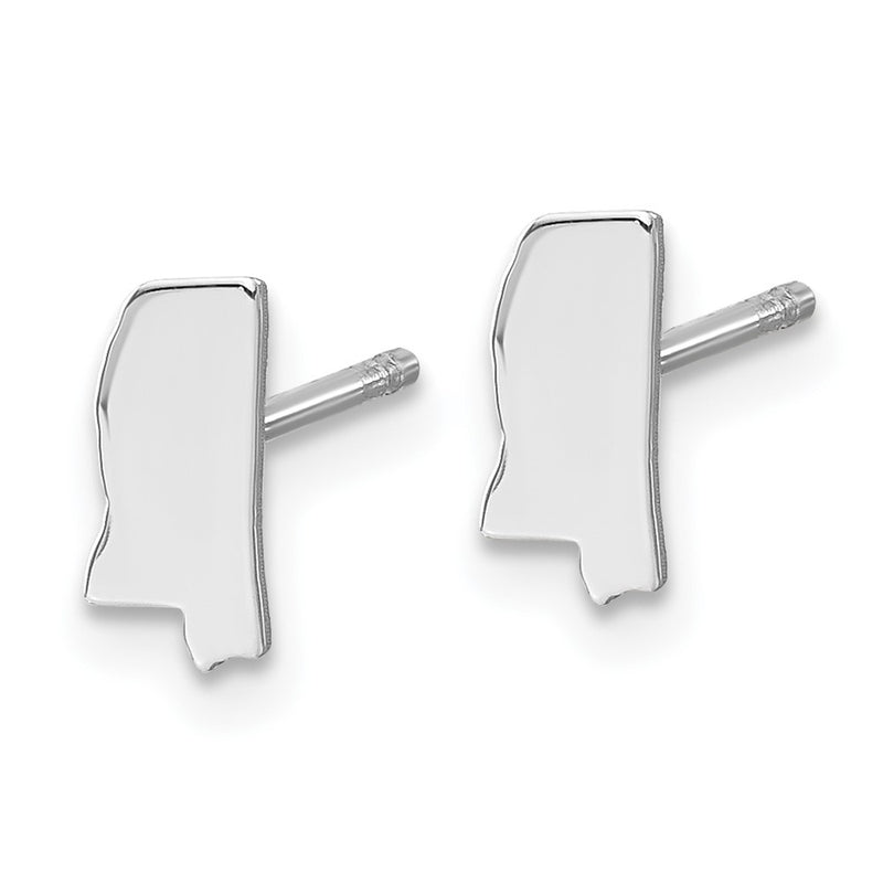 Sterling Silver Silver/Rhodium Plated Mississippi State Earrings
