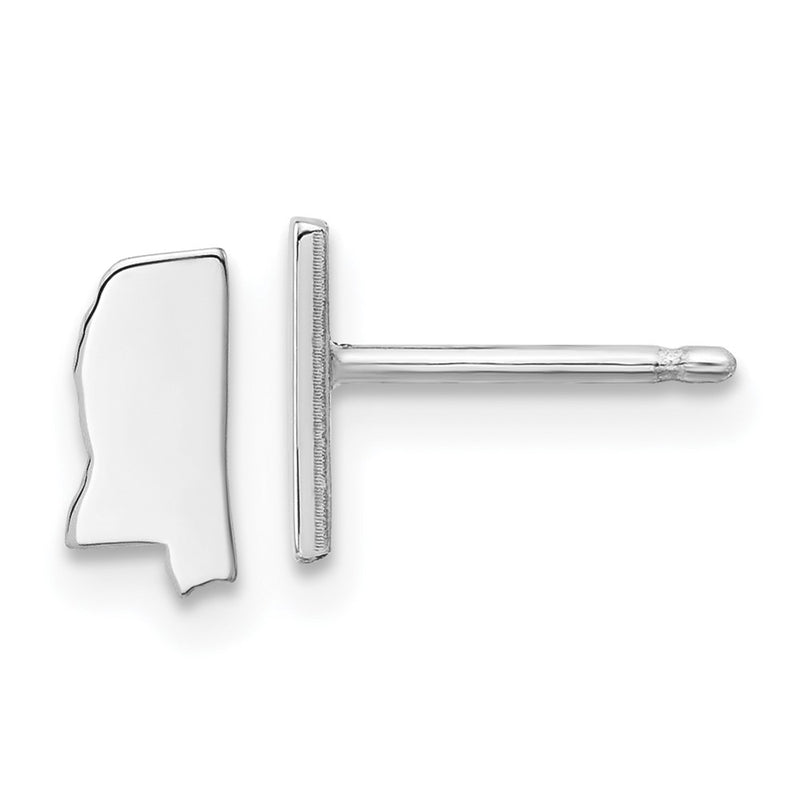 14K White Gold 14Kw Mississippi State Earrings