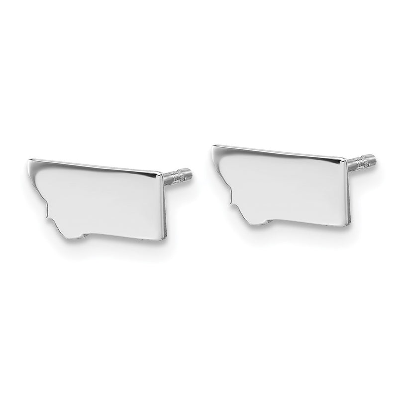 Sterling Silver Silver/Rhodium Plated Montana State Earrings