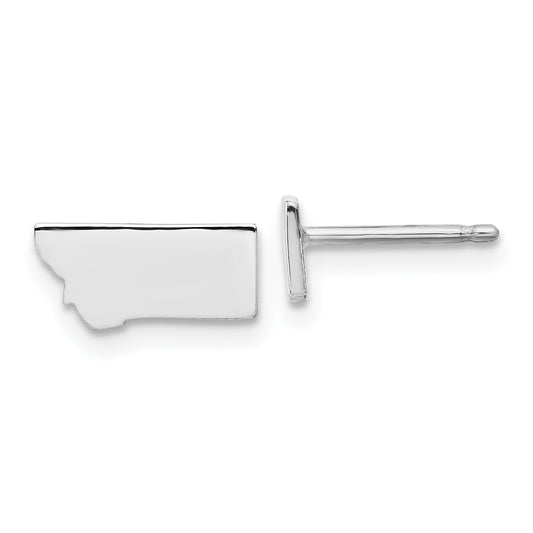 Sterling Silver Silver/Rhodium Plated Montana State Earrings
