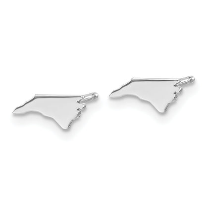 Sterling Silver Silver/Rhodium Plated North Carolina State Earrings