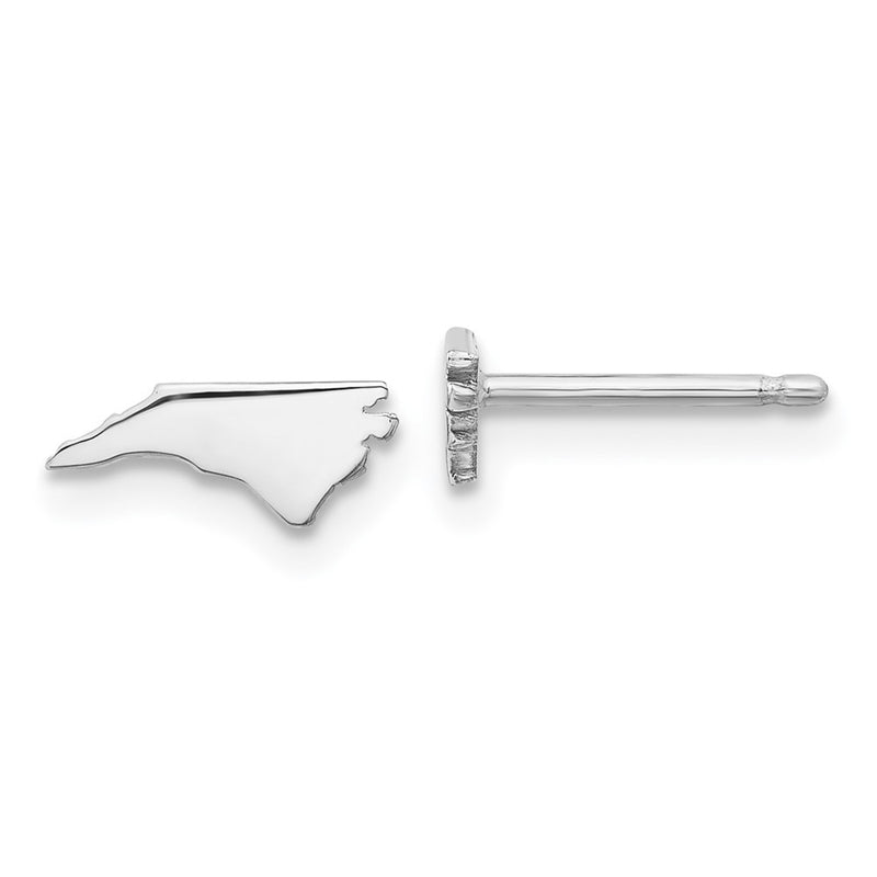 Sterling Silver Silver/Rhodium Plated North Carolina State Earrings