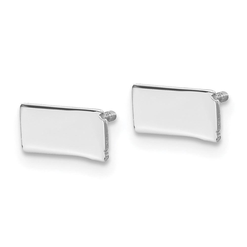 14K White Gold 14Kw North Dakota State Earrings
