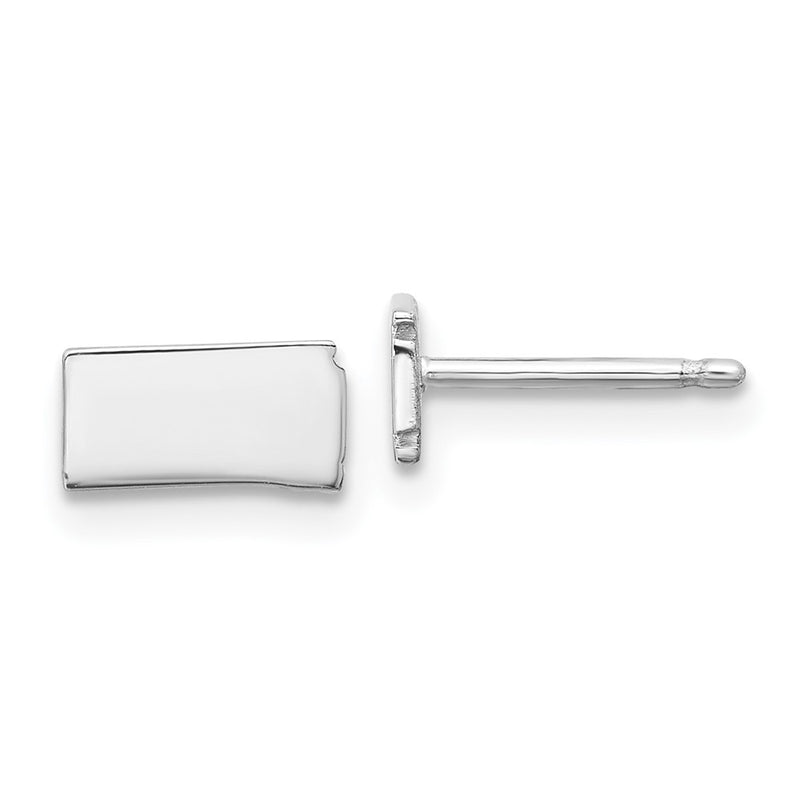 14K White Gold 14Kw North Dakota State Earrings