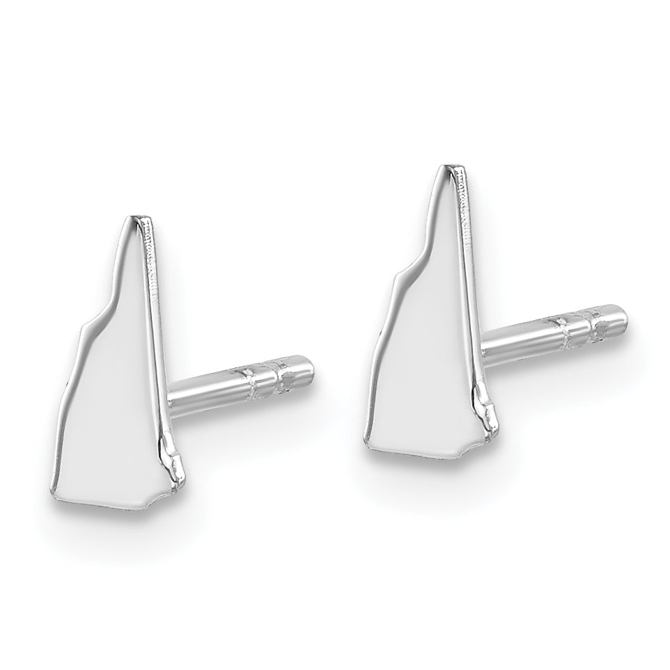 Sterling Silver Silver/Rhodium Plated New Hampshire State Earrings