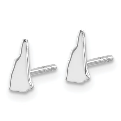 Sterling Silver Silver/Rhodium Plated New Hampshire State Earrings
