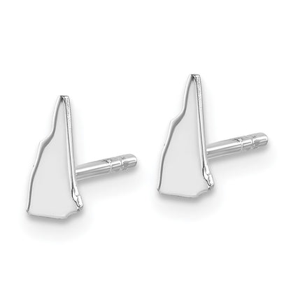 14K White Gold 14Kw New Hampshire State Earrings