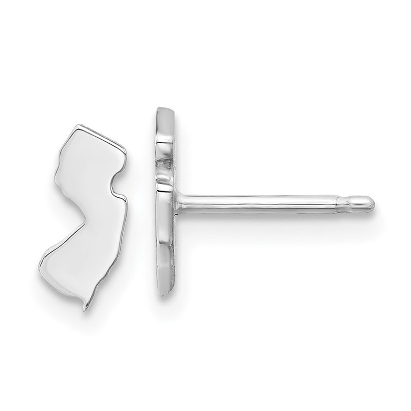 14K White Gold 14Kw New Jersey State Earrings
