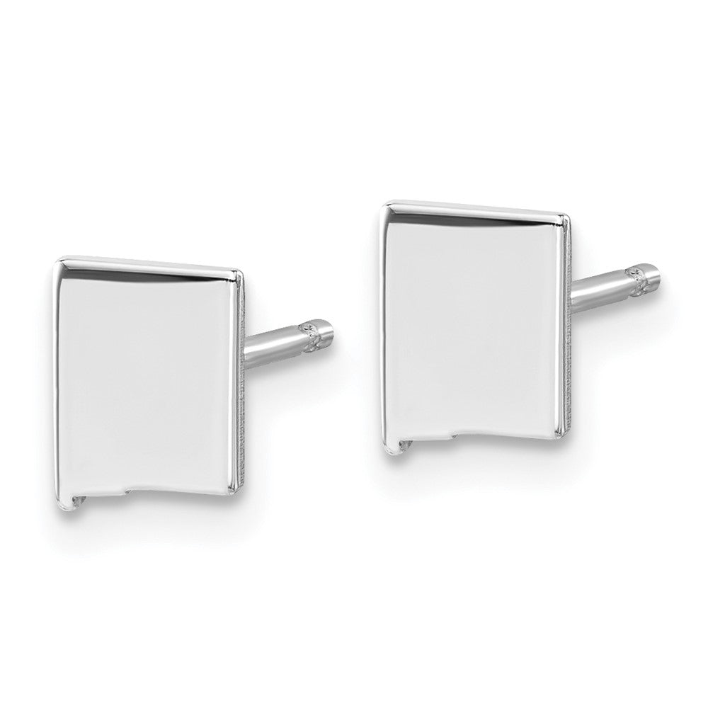 Sterling Silver Silver/Rhodium Plated New Mexico State Earrings