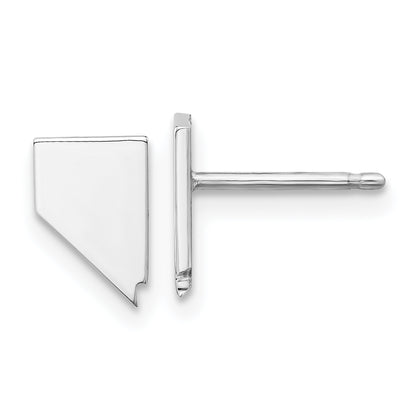 Sterling Silver Silver/Rhodium Plated Nevada State Earrings