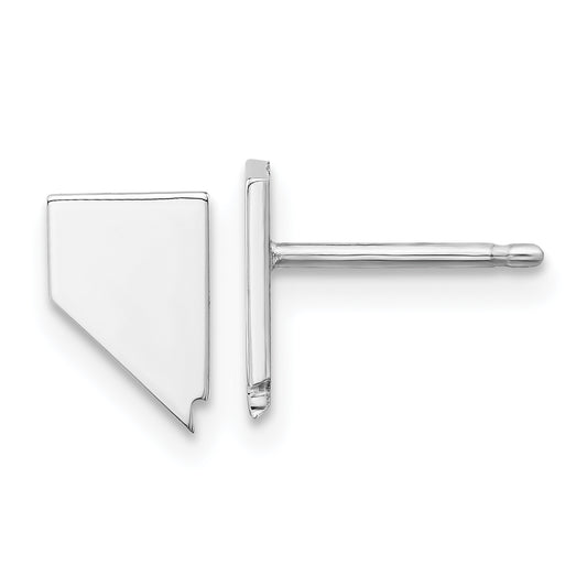 Sterling Silver Silver/Rhodium Plated Nevada State Earrings