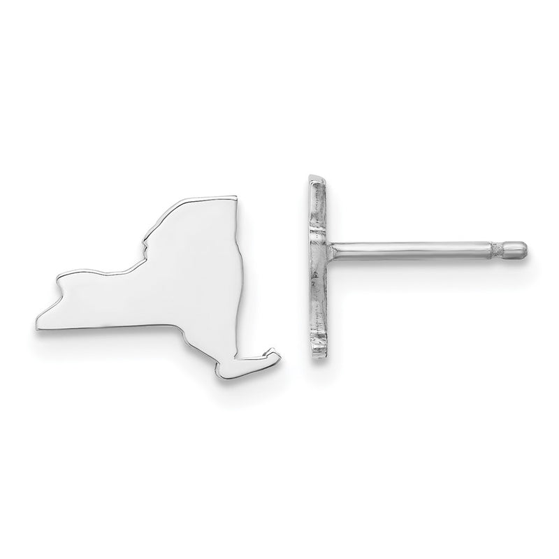 14K White Gold 14Kw New York State Earrings